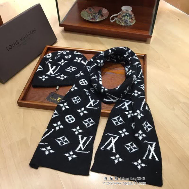 路易威登LV 原單新款 情侶款帽子圍巾套裝 男女同款 LLWJ8031